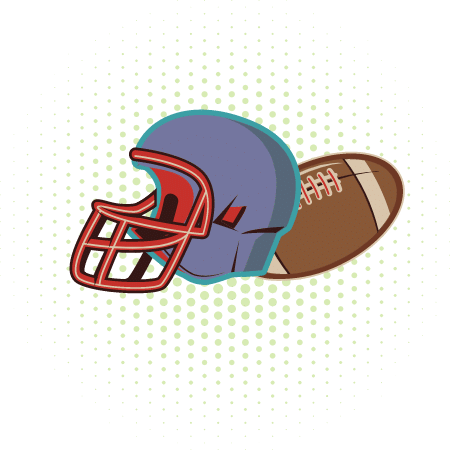 Football helmet and football icon