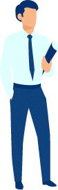 Man in blue suit icon