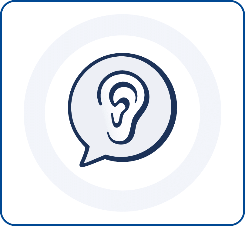 healthy hearing logo with a border box